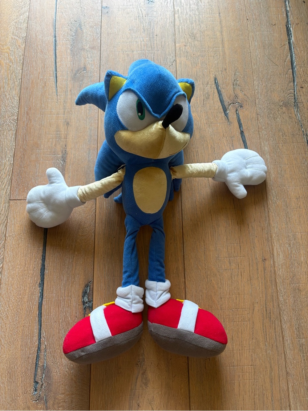 Vintage SEGA Sonic the Hedgehog Plush 20” Large Blue Retro 90s